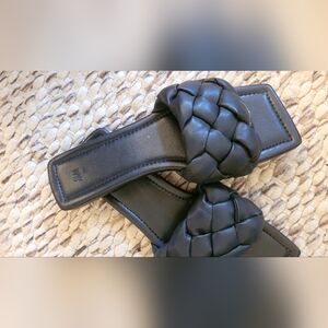 H&M braided slides, 40, black